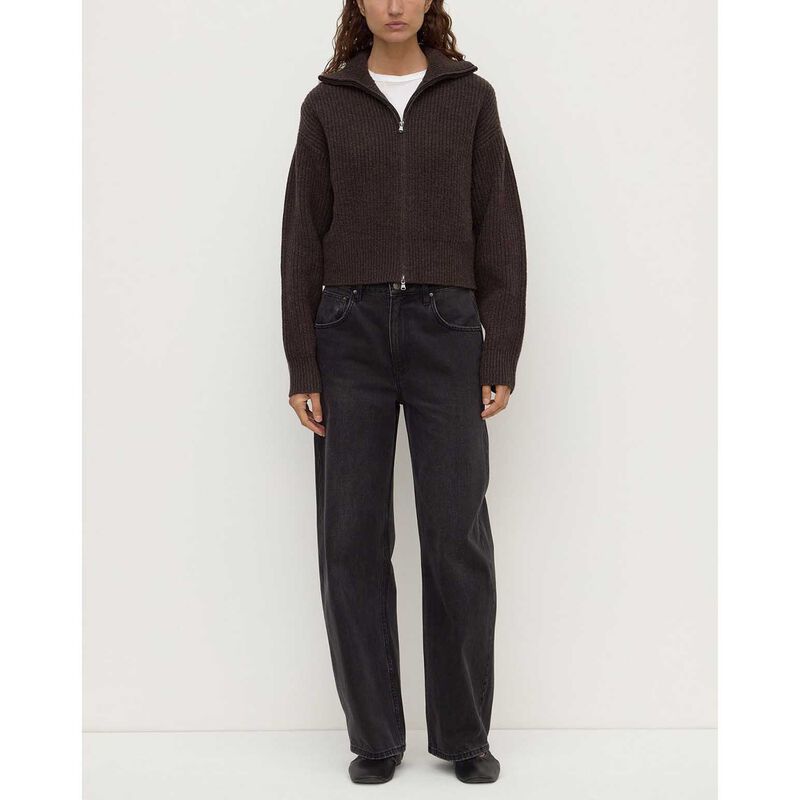 Assembly Label Kaia Wool Zip Sweater Ganache Marle image number 3
